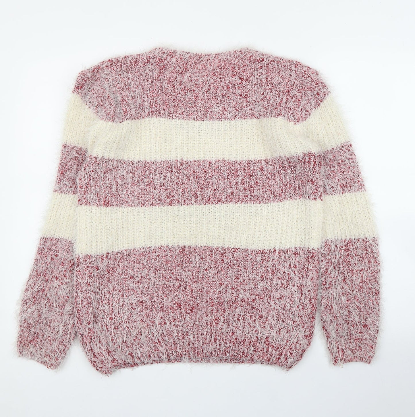 Hua & Huo Womens Red Striped  Pullover Jumper Size M