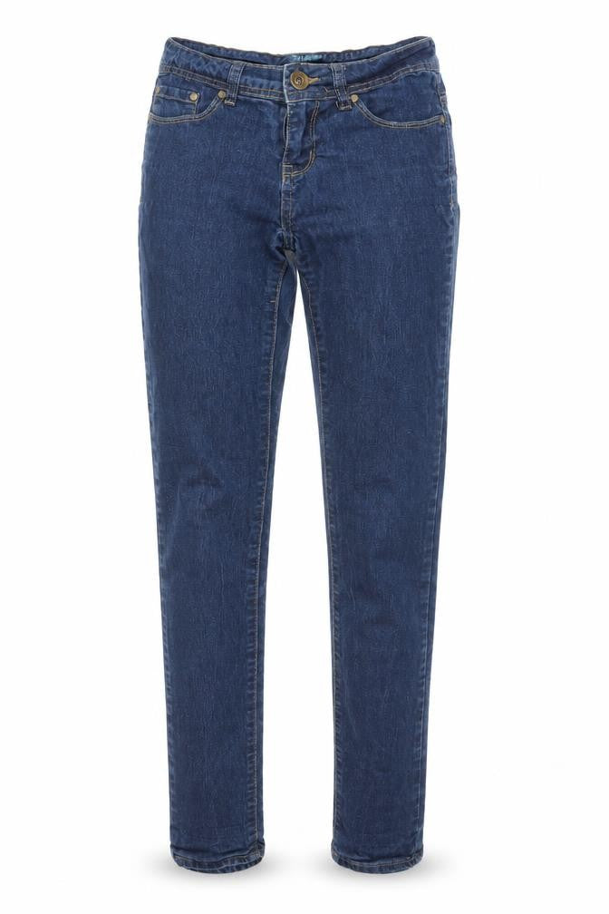 Front view of Denim & Co. women’s black skinny jeans, size UK 6, 31-inch leg