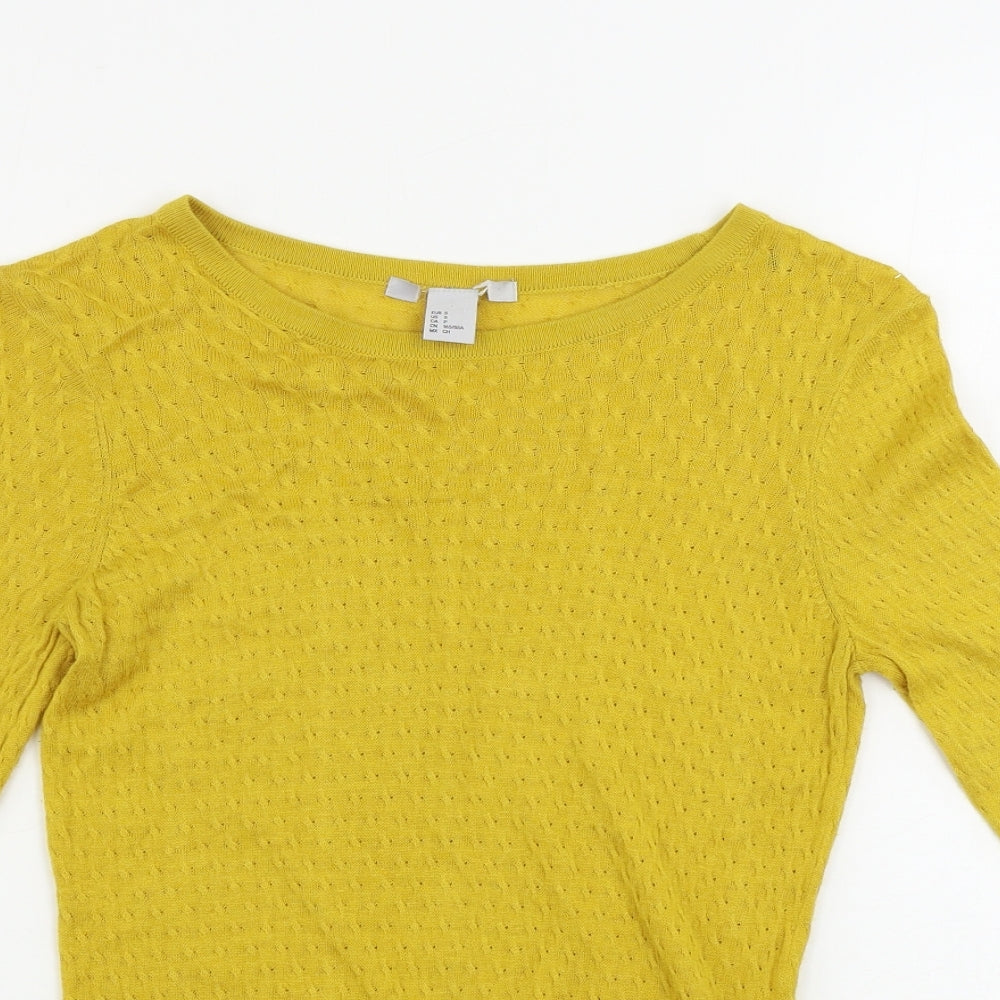 H&M  Womens Yellow   Pullover Jumper Size S