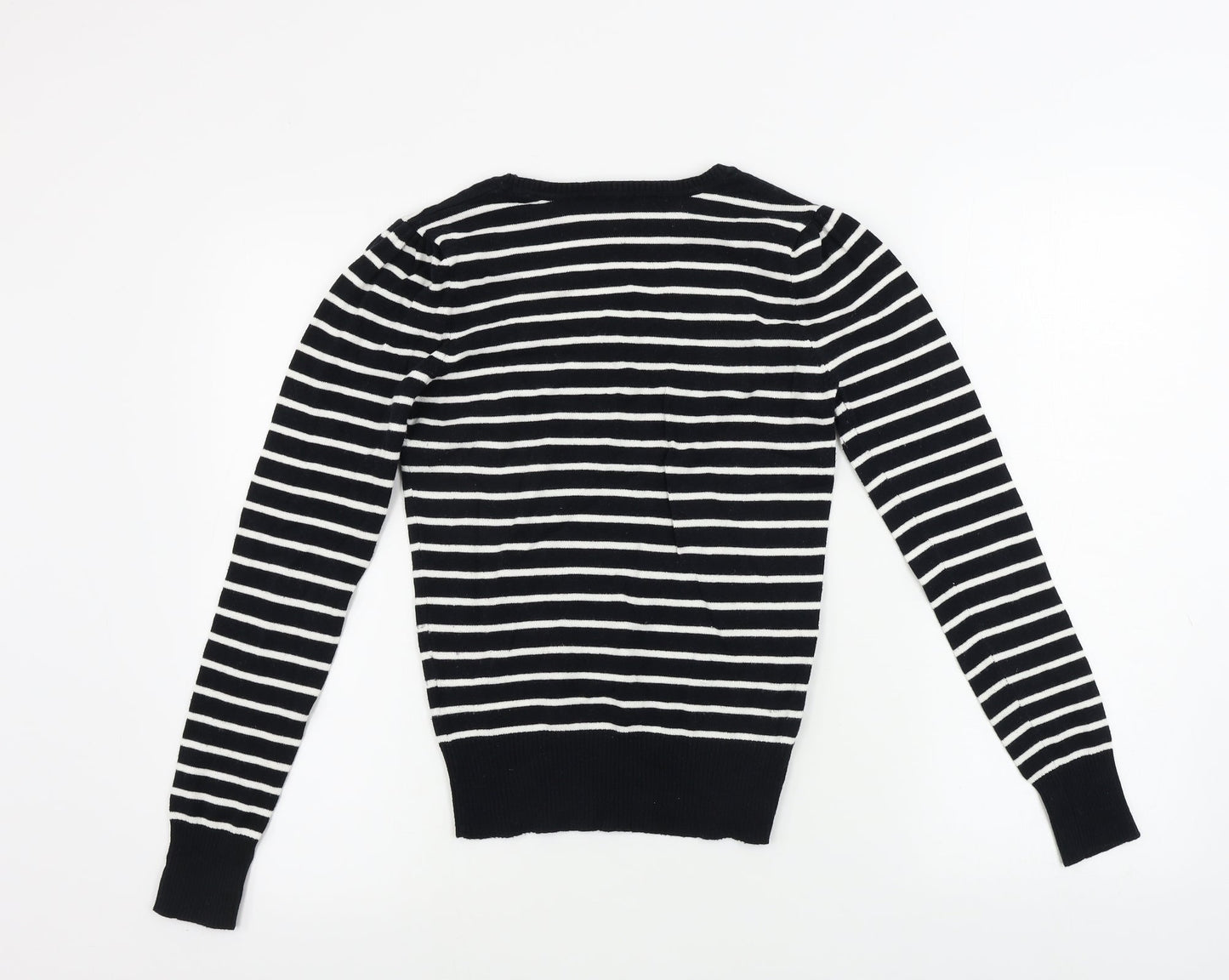 Atmosphere  Womens Black Striped  Pullover Jumper Size 8