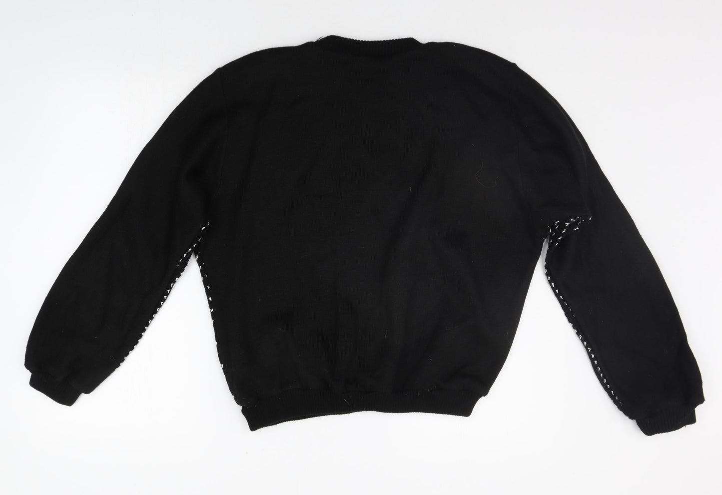 Preworn Womens Black Geometric  Pullover Jumper Size L