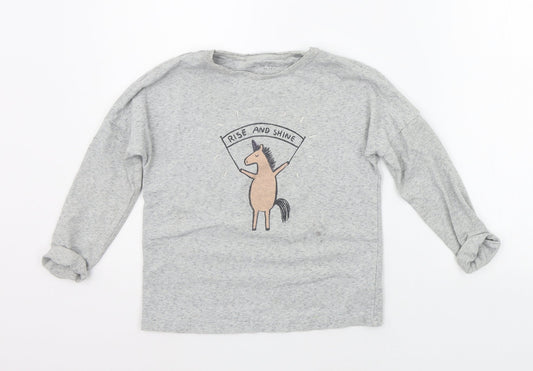 NEXT Boys Grey   Basic T-Shirt Size 7 Years  - Horse