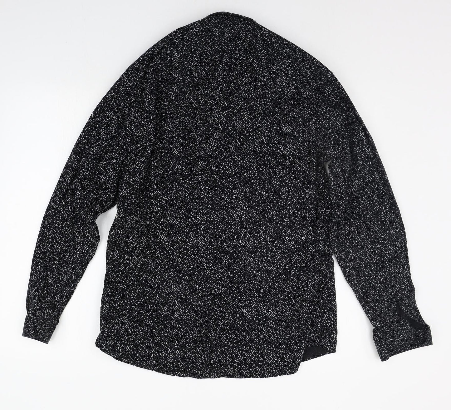 Cedar Wood State Mens Black Polka Dot   Button-Up Size 16