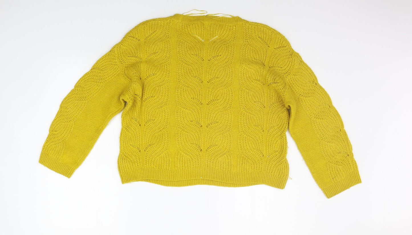 TU Womens Yellow   Pullover Jumper Size 12