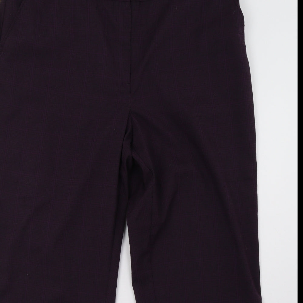 Debenhams Womens Purple Check  Trousers  Size 18 L30 in
