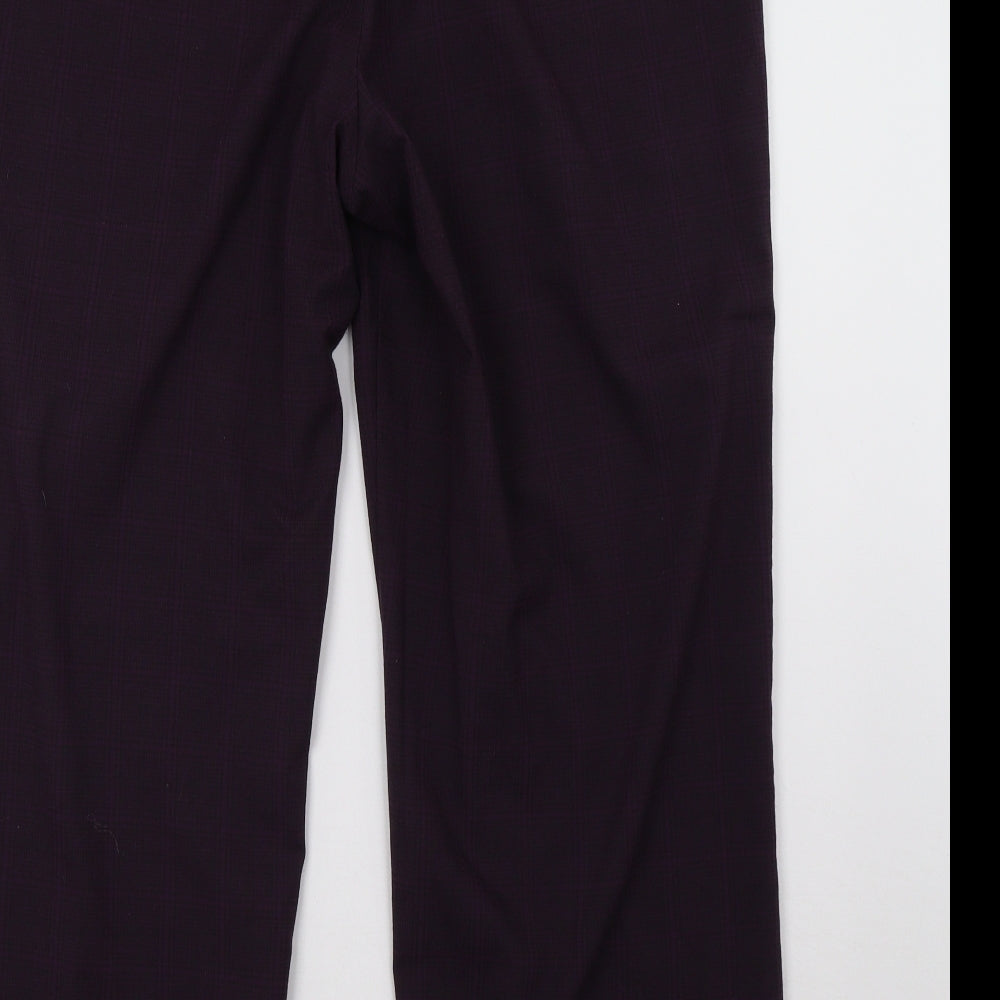 Debenhams Womens Purple Check  Trousers  Size 18 L30 in
