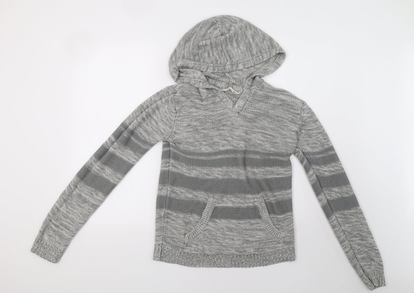 mrp Womens Grey  Knit Pullover Hoodie Size M