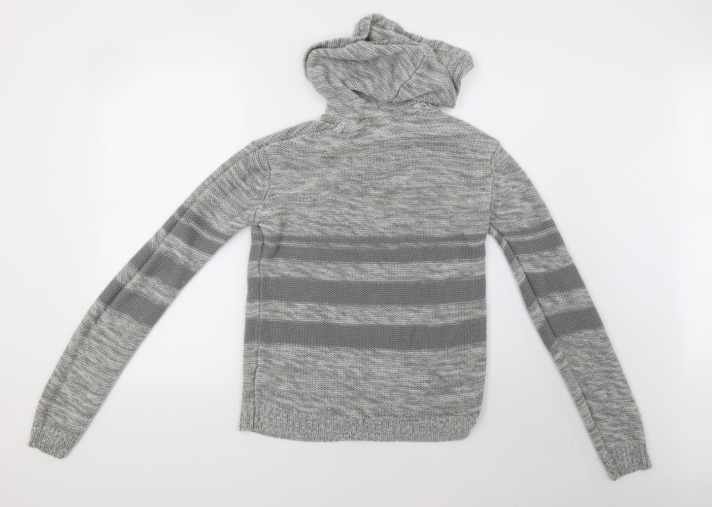 mrp Womens Grey  Knit Pullover Hoodie Size M