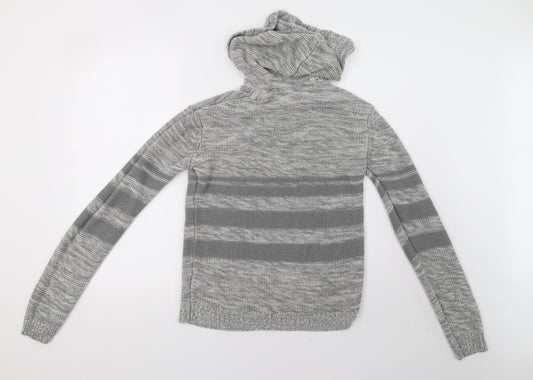 mrp Womens Grey  Knit Pullover Hoodie Size M