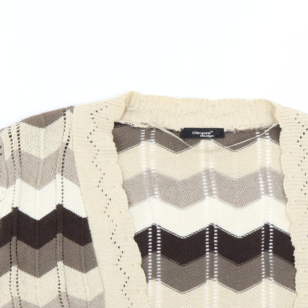 glimpse design Womens Multicoloured Argyle/Diamond  Cardigan Jumper Size XL