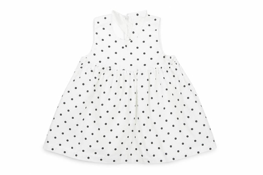 Front view of H&M Baby White Polka Dot Fit & Flare, size 3-6, Months