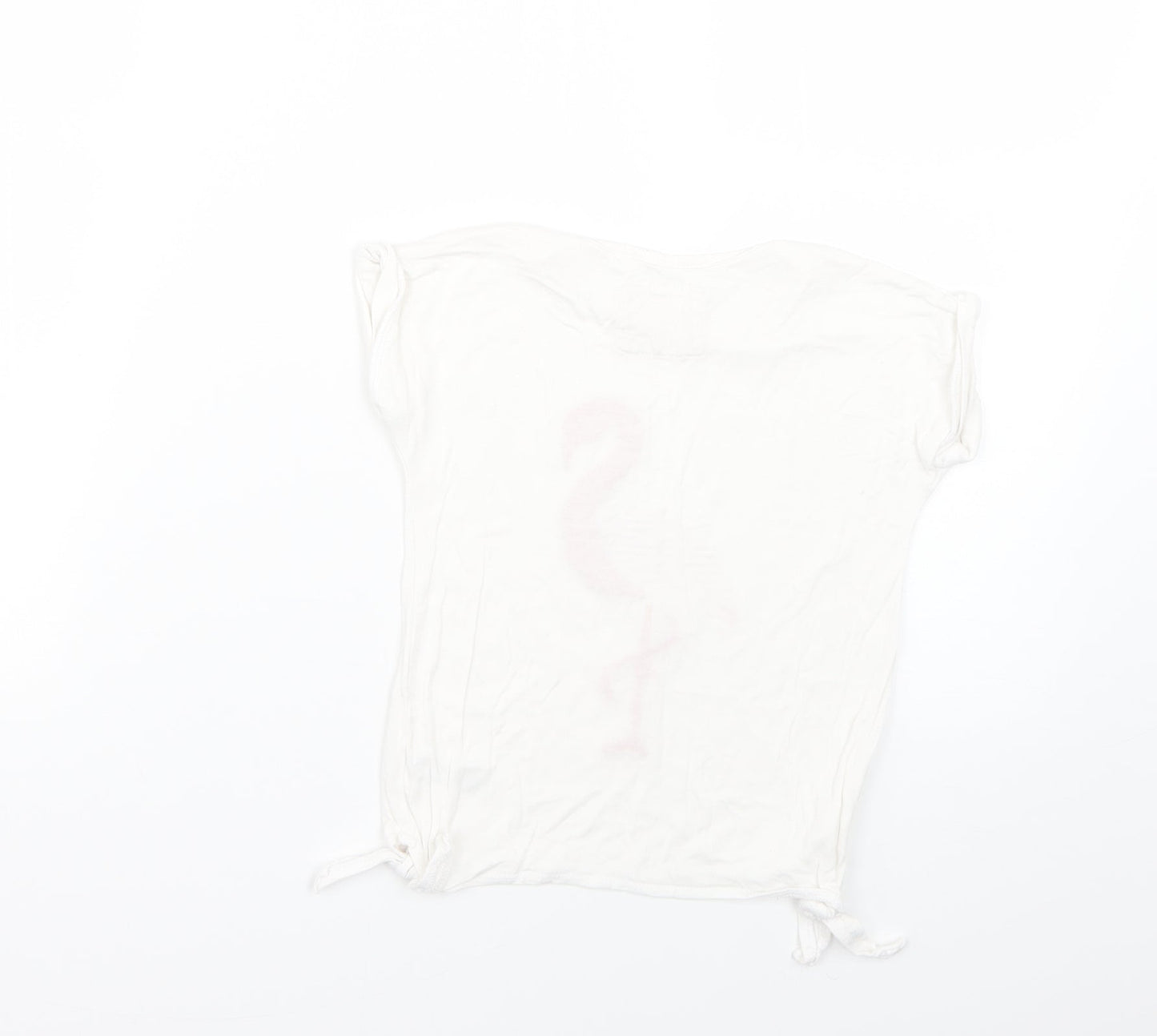 TU Girls White Geometric  Basic T-Shirt Size 4 Years