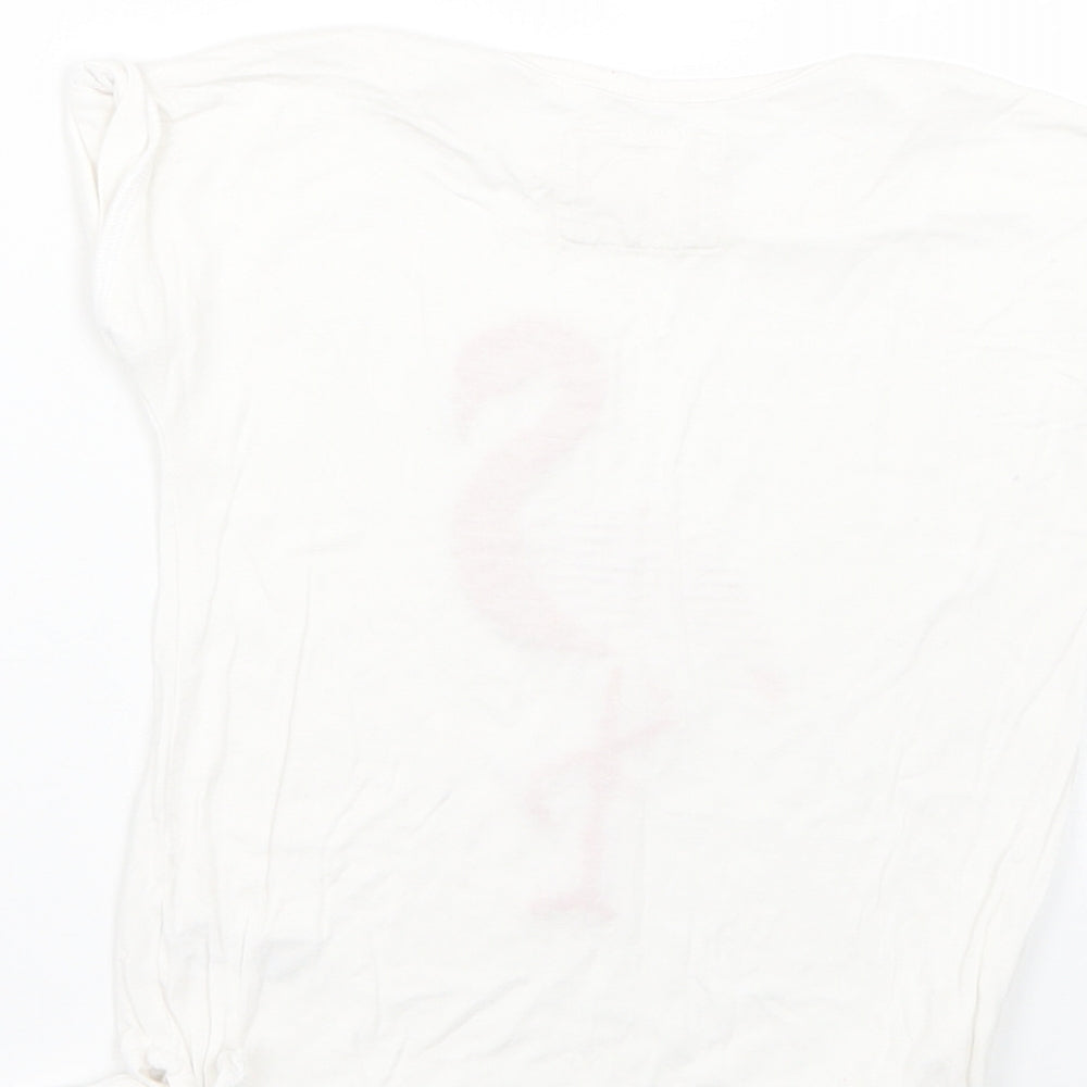 TU Girls White Geometric  Basic T-Shirt Size 4 Years