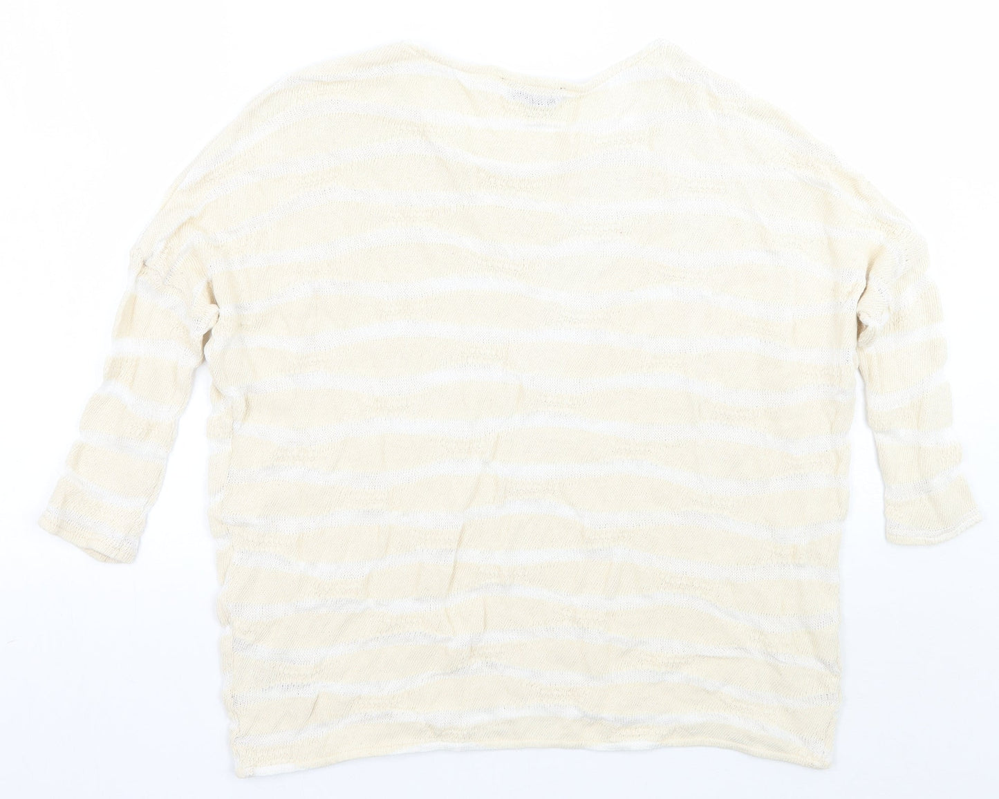 Phase Eight Womens Beige Striped  Pullover Jumper Size 10