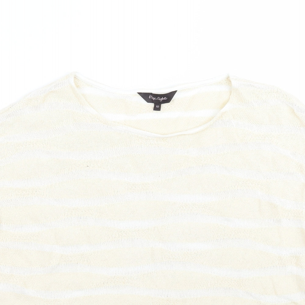 Phase Eight Womens Beige Striped  Pullover Jumper Size 10