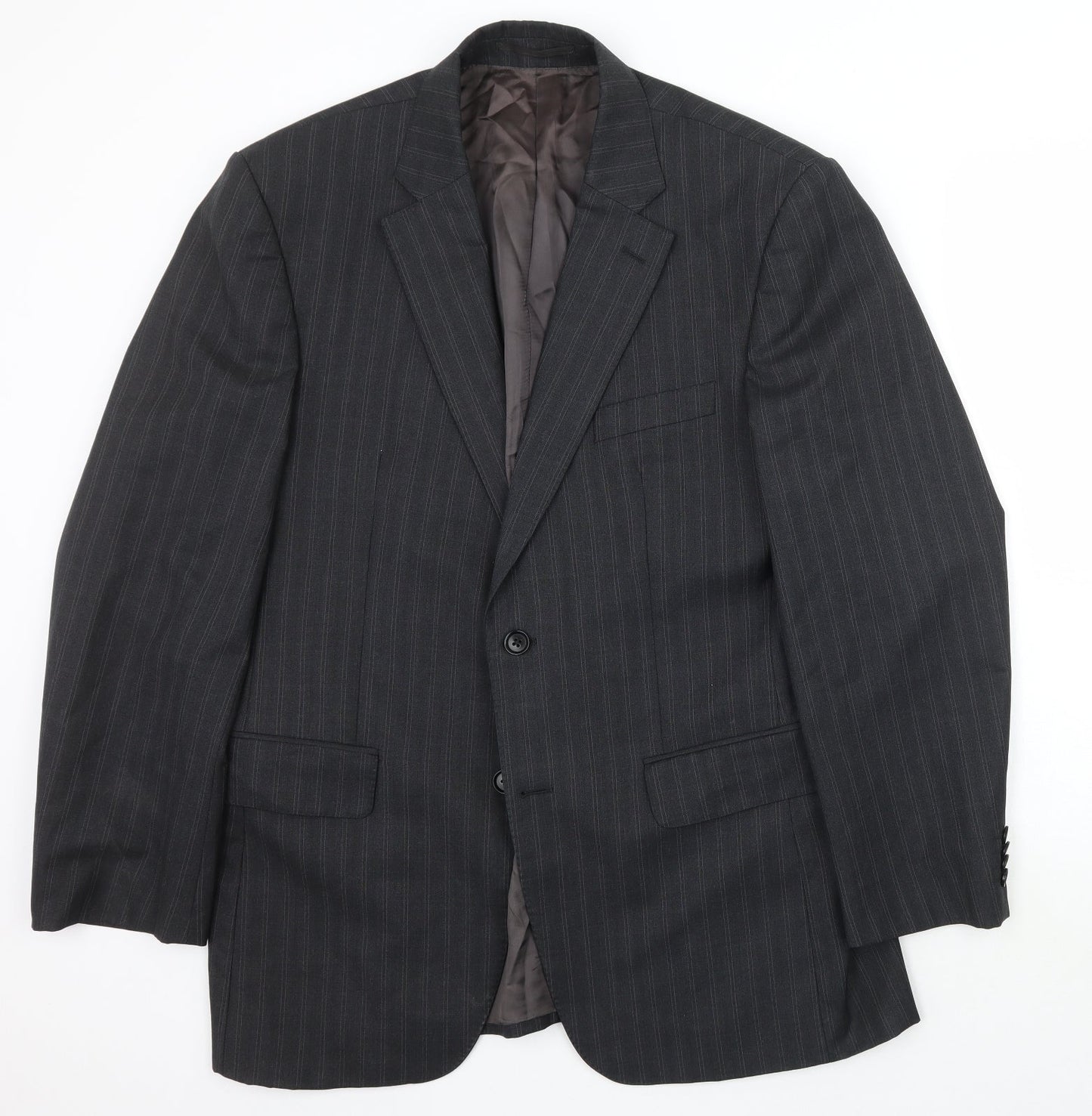 AUSTEN REED Mens Grey Striped  Jacket Suit Jacket Size 40