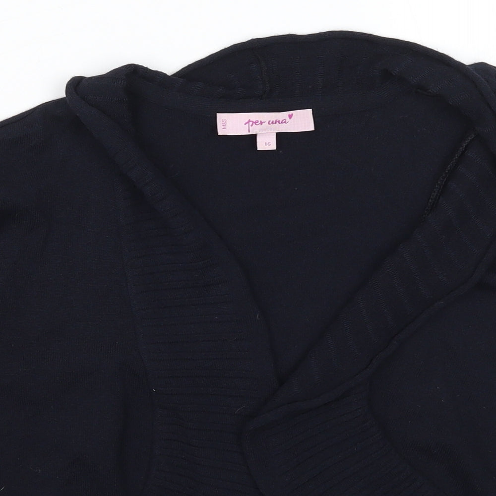 Per Una Womens Blue   Cardigan Jumper Size 16