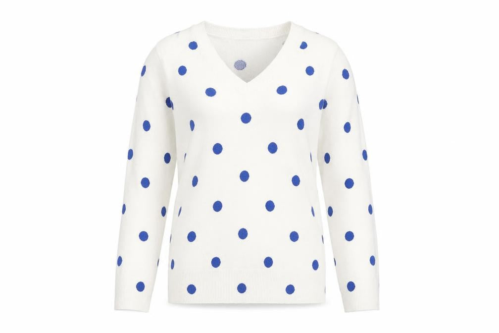 Marks and Spencer Womens White Polka Dot  Pullover Jumper Size 10