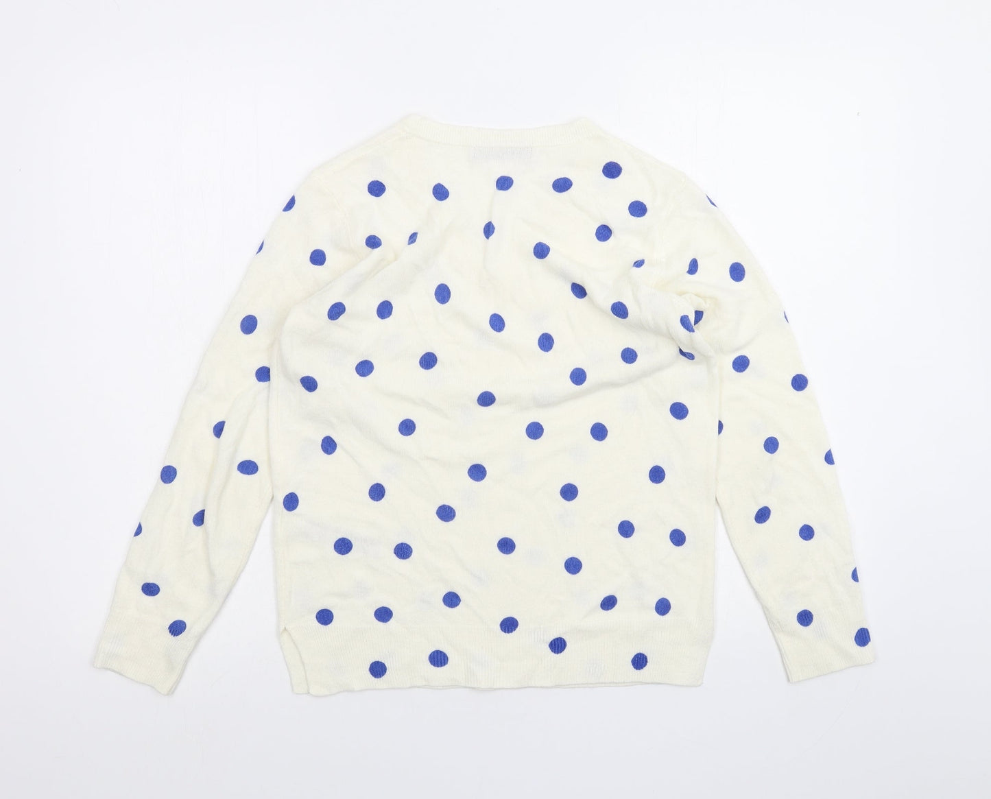 Marks and Spencer Womens White Polka Dot  Pullover Jumper Size 10