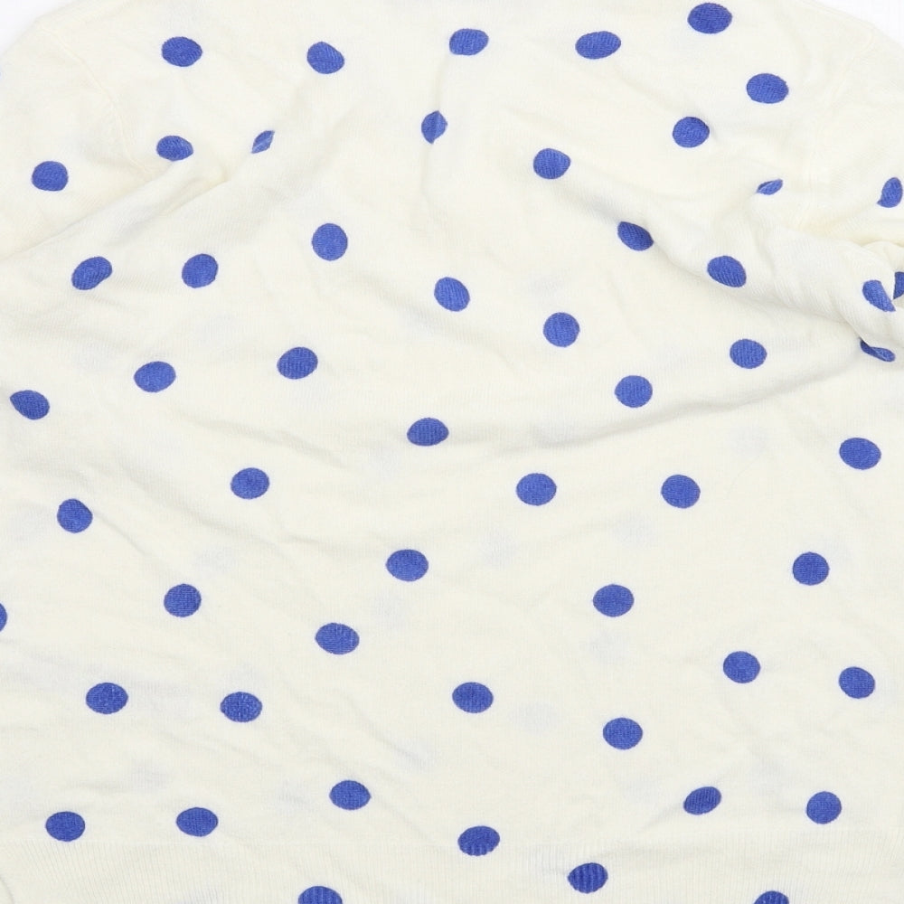 Marks and Spencer Womens White Polka Dot  Pullover Jumper Size 10