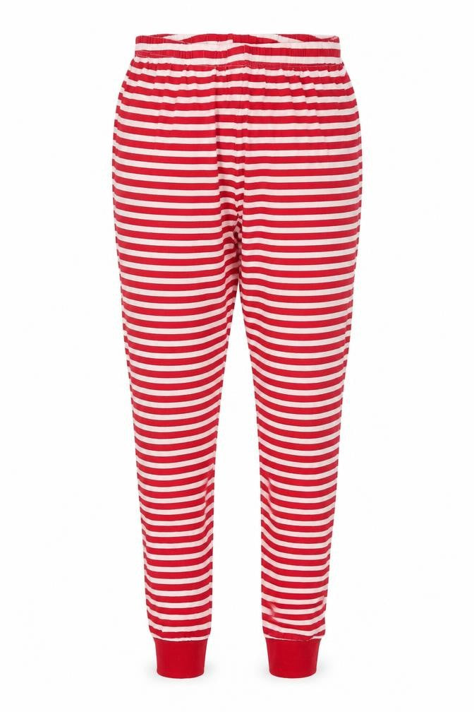 Christmas Womens White Striped  Sweatpants Trousers Size 8 L24 in