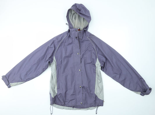 ONE VALLEY Womens Purple   Rain Coat Coat Size M