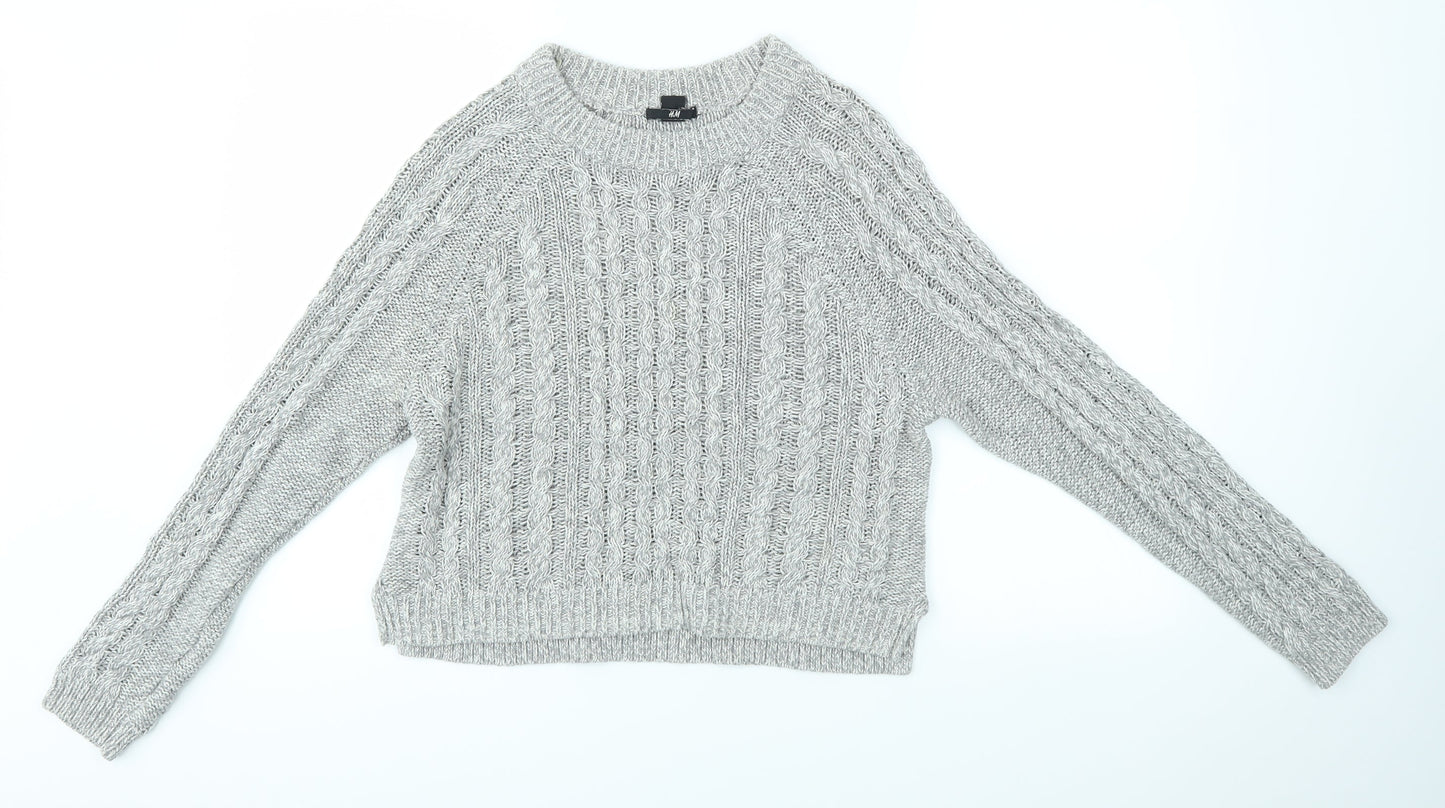 H&M Womens Grey   Pullover Jumper Size S