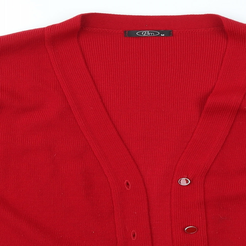 BM   Womens Red   Cardigan Jumper Size M