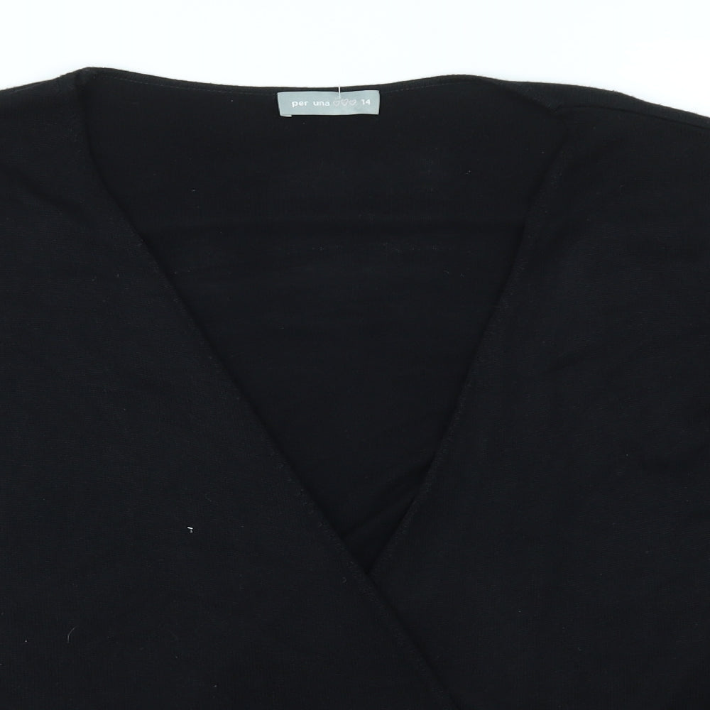 Per Una Womens Black   Cardigan Jumper Size 14