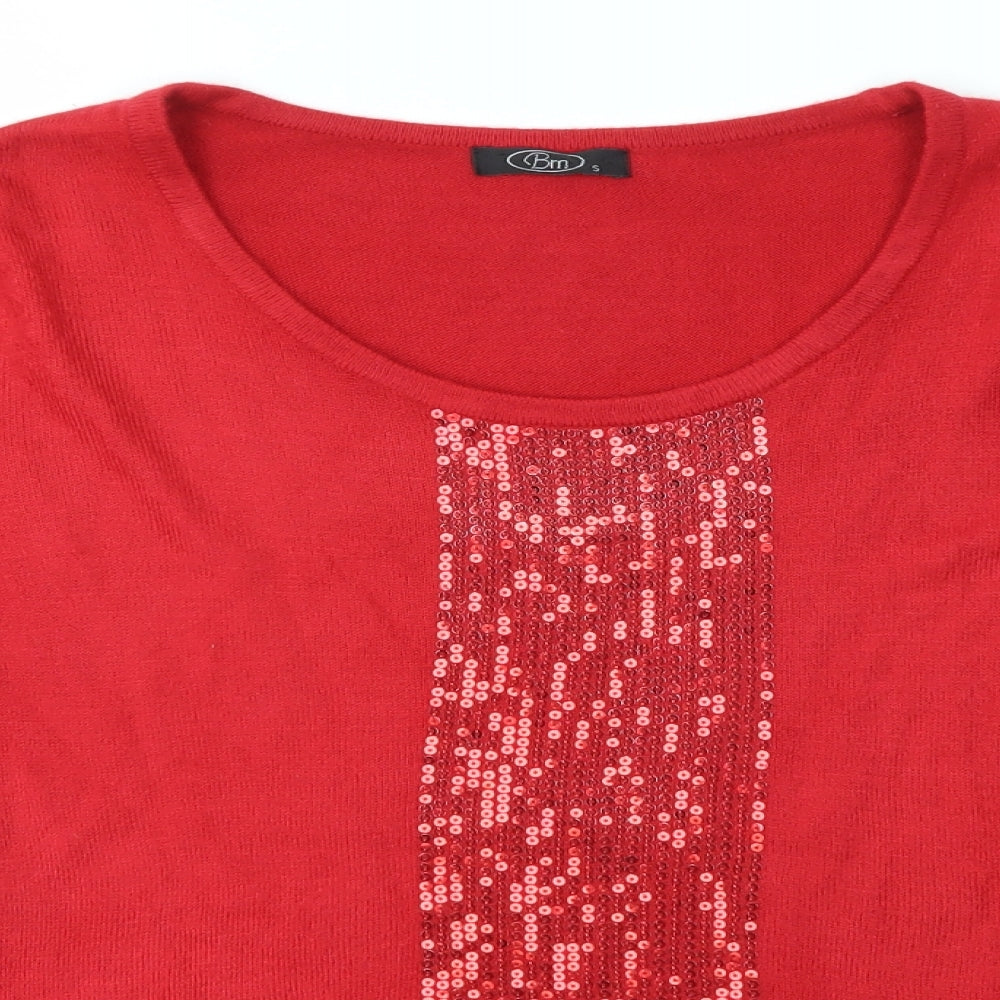 BM Womens Red   Pullover Jumper Size S