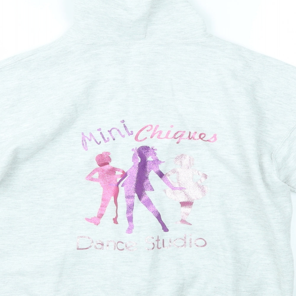 Gildan Girls Grey   Full Zip Hoodie Size L  - LITTLE DIVA FEARNE DANCE STUDIO