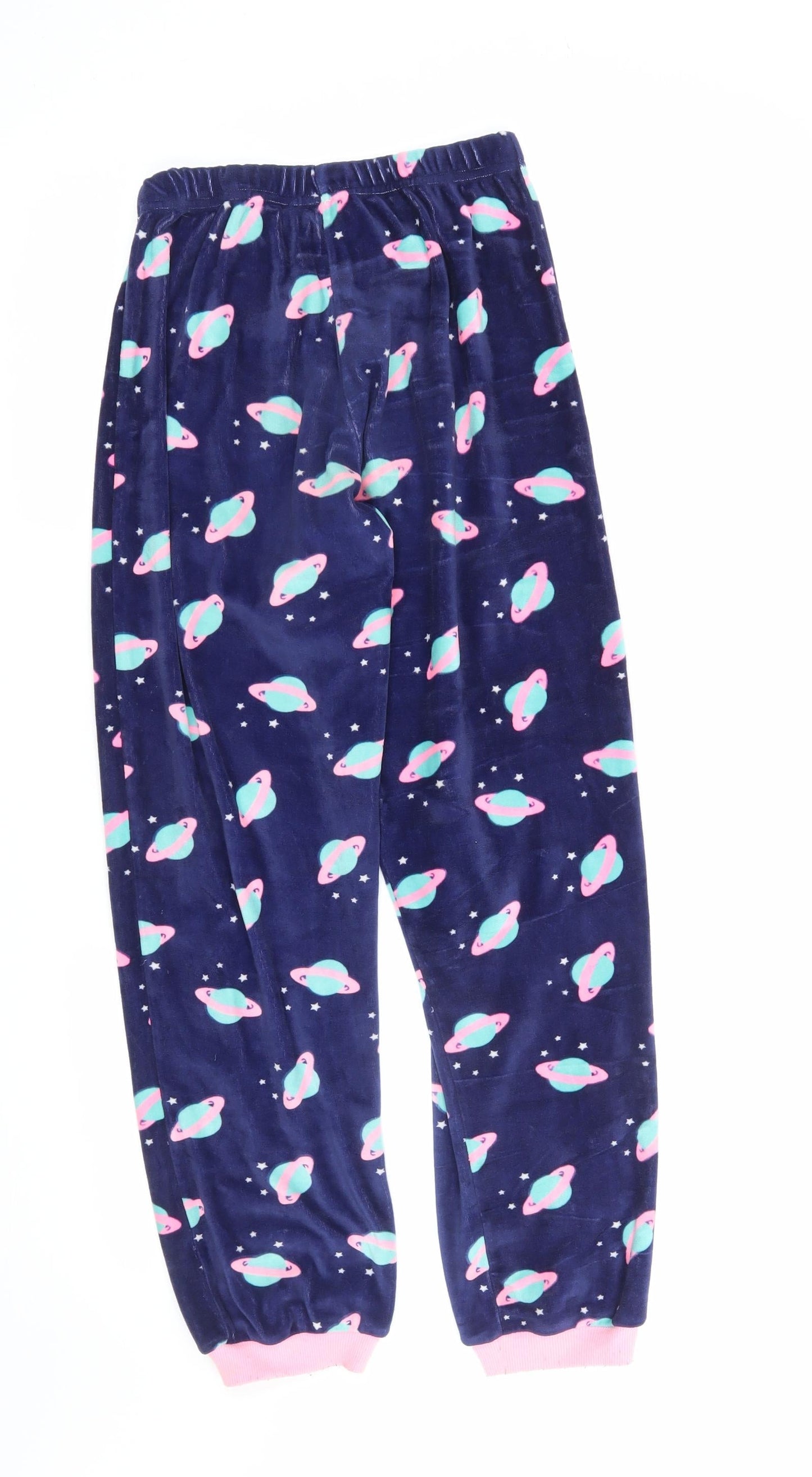 M&Co Girls Blue Geometric   Pyjama Pants Size 11 Years  - Space
