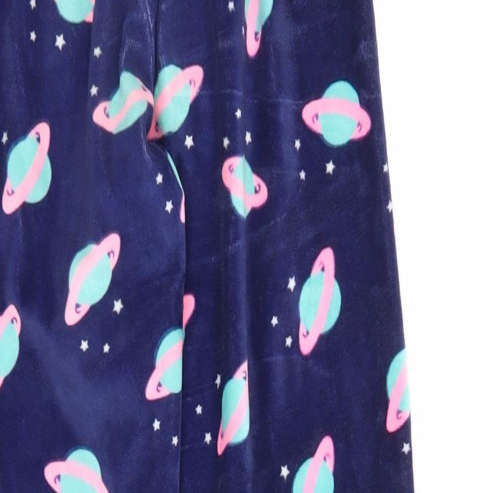 M&Co Girls Blue Geometric   Pyjama Pants Size 11 Years  - Space