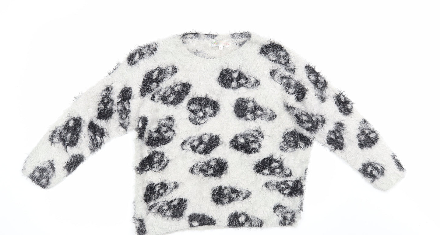 Cameo Rose Womens Grey Floral  Pullover Jumper Size S