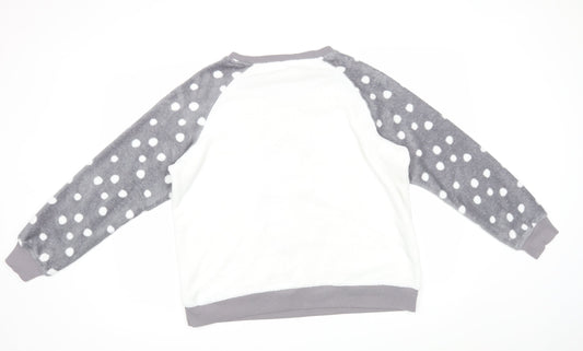 Pretty Secrets Womens White Polka Dot  Kimono Pyjama Top Size 16  - Christmas Novelty