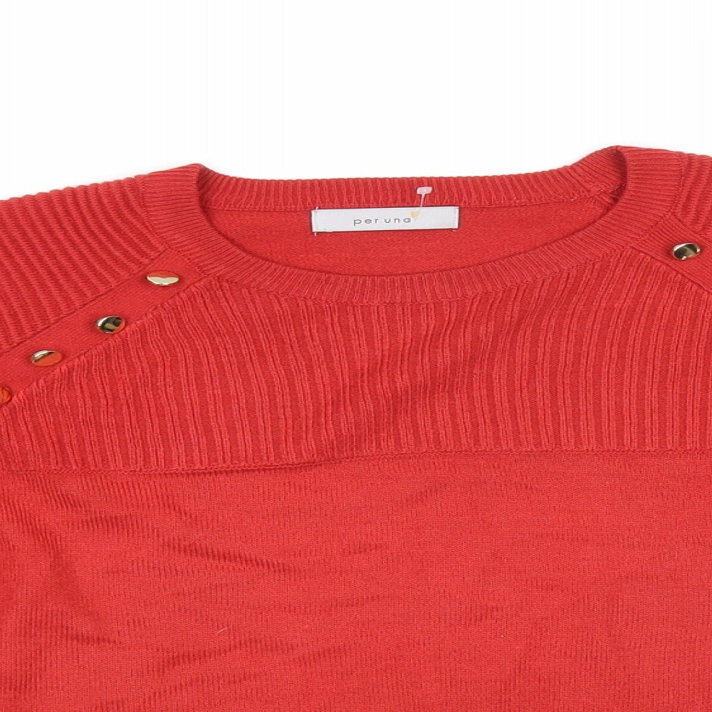 Per Una Womens Red  Knit Pullover Jumper Size M
