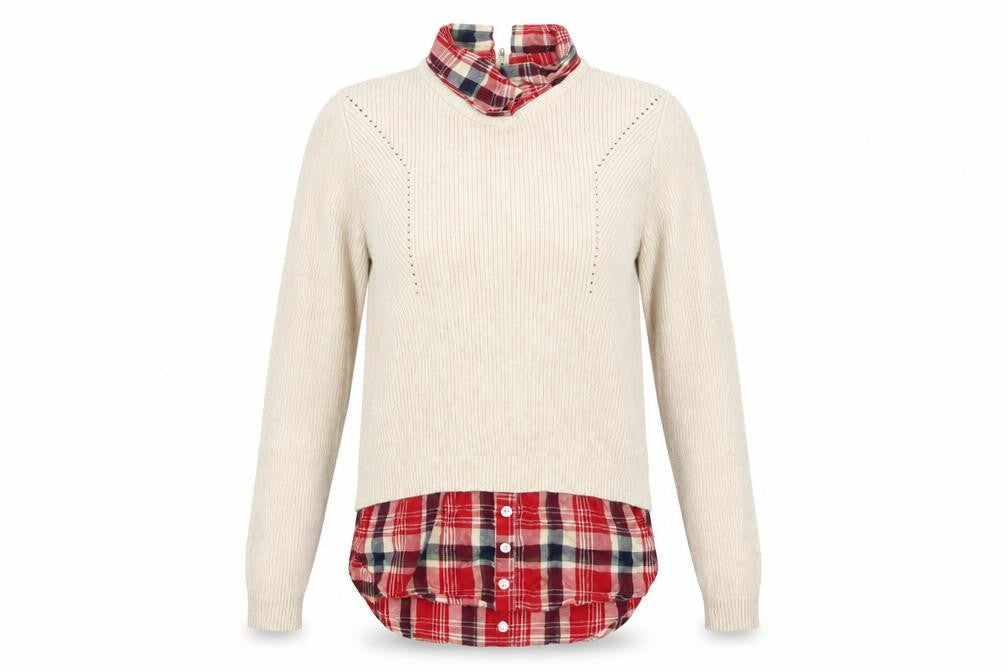 Primark Womens Beige Check  Pullover Jumper Size S