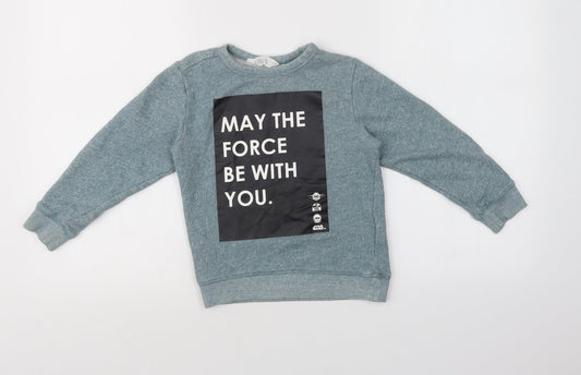 H&M Boys Green   Pullover Sweatshirt Size 5 Years