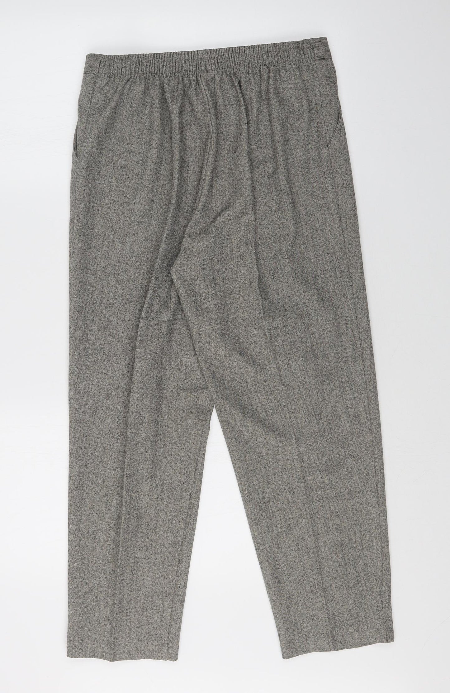 Preworn Womens Grey   Dress Pants Trousers Size 14 L24 in