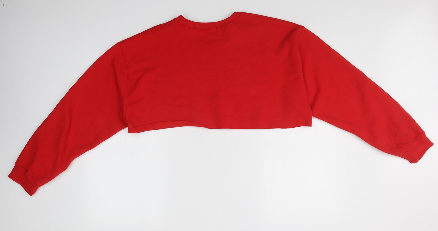 PRETTYLITTLETHING Womens Red   Pullover Sweatshirt Size M