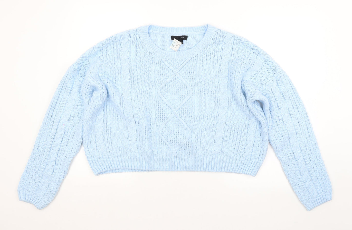 Atmosphere Womens Blue Argyle/Diamond  Pullover Jumper Size 14