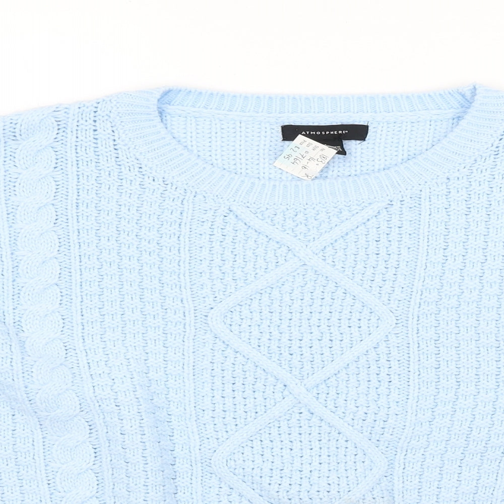 Atmosphere Womens Blue Argyle/Diamond  Pullover Jumper Size 14