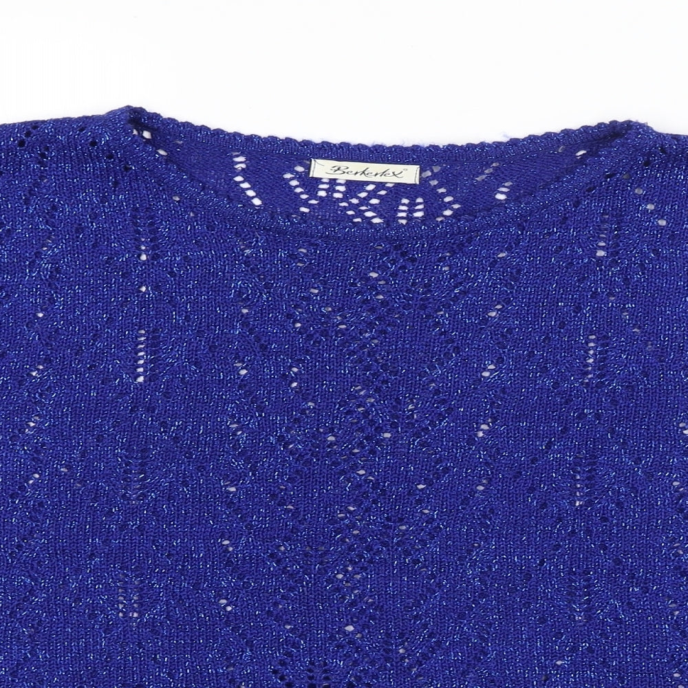 Berkertex Womens Blue Argyle/Diamond  Pullover Jumper