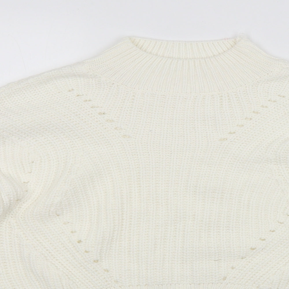 Candy Womens White Striped  Pullover Jumper Size 12
