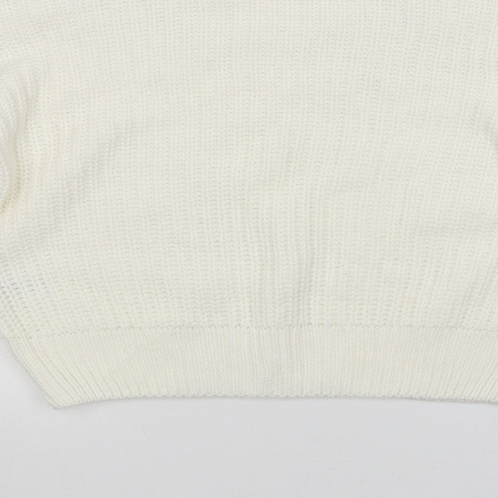 Candy Womens White Striped  Pullover Jumper Size 12
