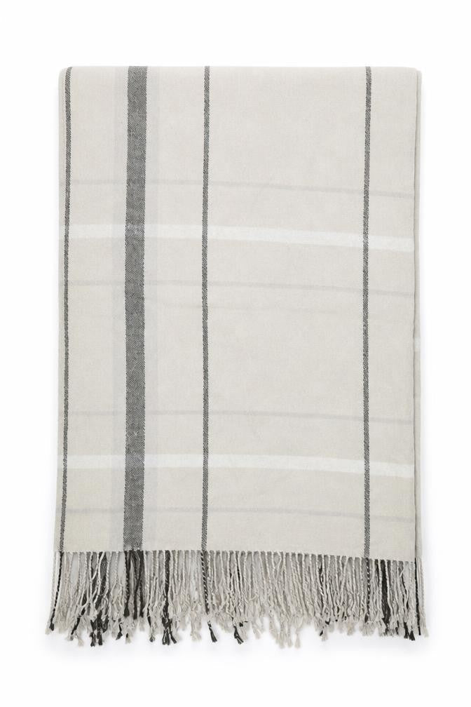 Preworn Unisex Grey Check   Shawl/Wrap