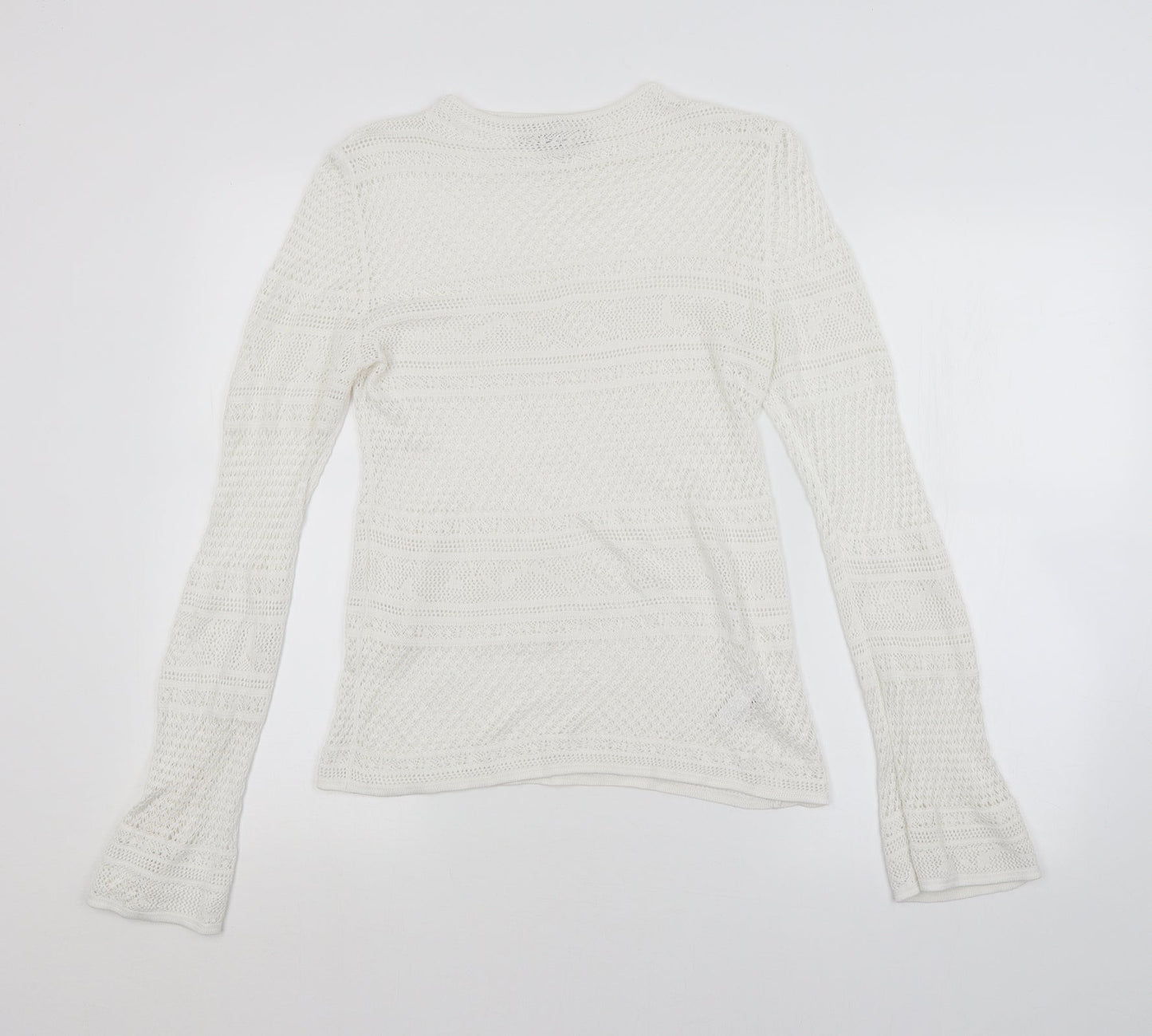 NEXT Womens White Argyle/Diamond  Pullover Jumper Size 10