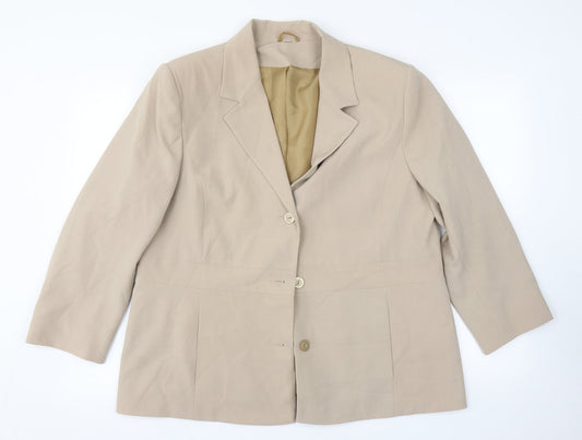 EWM Womens Beige   Jacket Suit Jacket Size 18