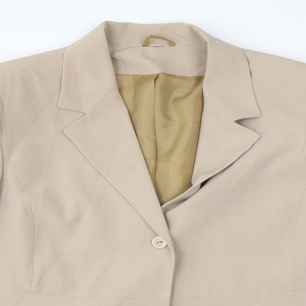 EWM Womens Beige   Jacket Suit Jacket Size 18