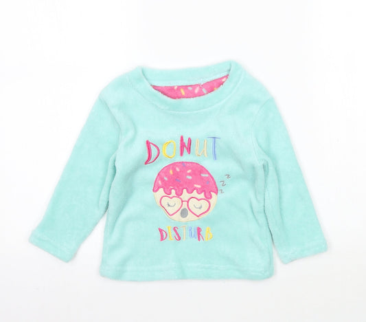 Just like you Girls Grey   Top Pyjama Top Size 2-3 Years  - Fluffy Donut